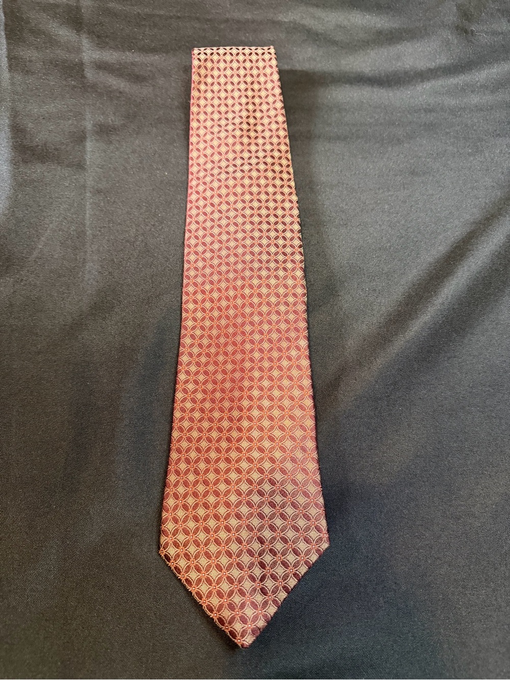 Pronto Uomo Burgandy Patterned Silk Tie